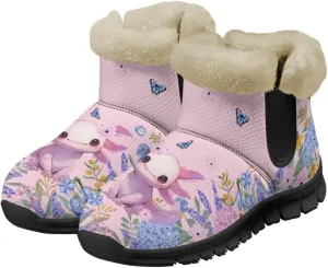 Ankle Boots for Women Waterproof Anti-Slip Warm Fur Lined Winter Fuzzy Boot Outdoor Comfortable Insulated Slip On Booties Shoes for Hiking Walking