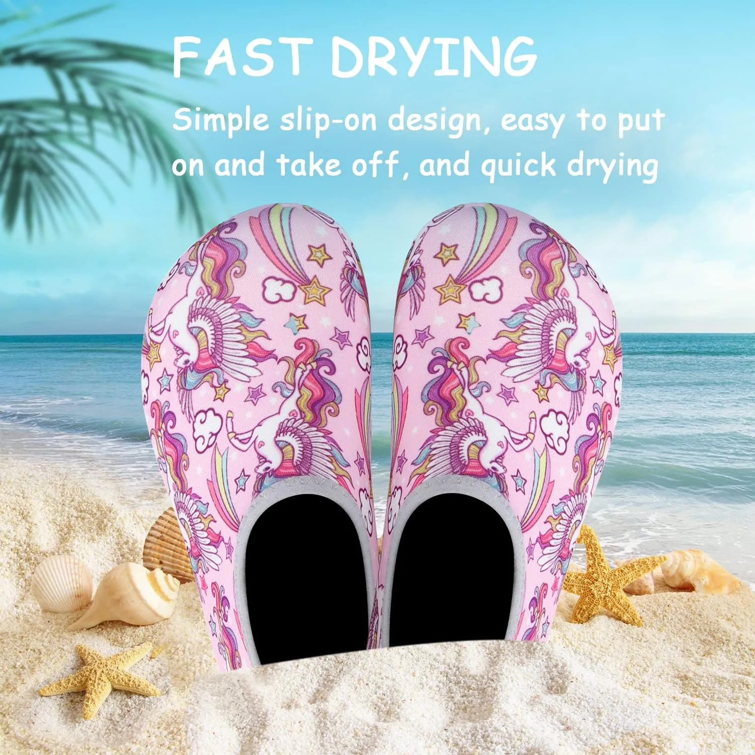 ANLUKE Kids Boys Girls Water Shoes Barefoot Aqua Socks Fast Dry Beach Swim Outdoor Sports Shoes for Toddler