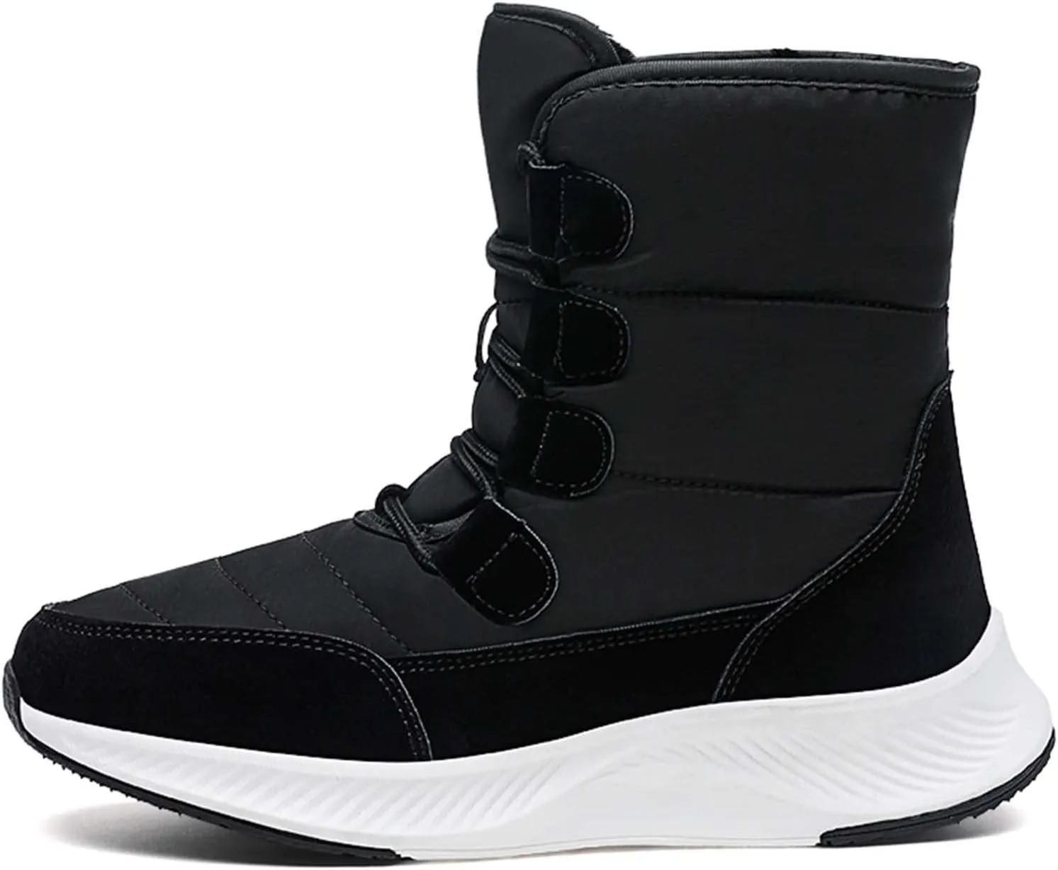 Eliogn Women's Lightweight Snow boots Waterproof Lace-up Boots Winter Warm Fur Lined Boot High Top Walking Booties