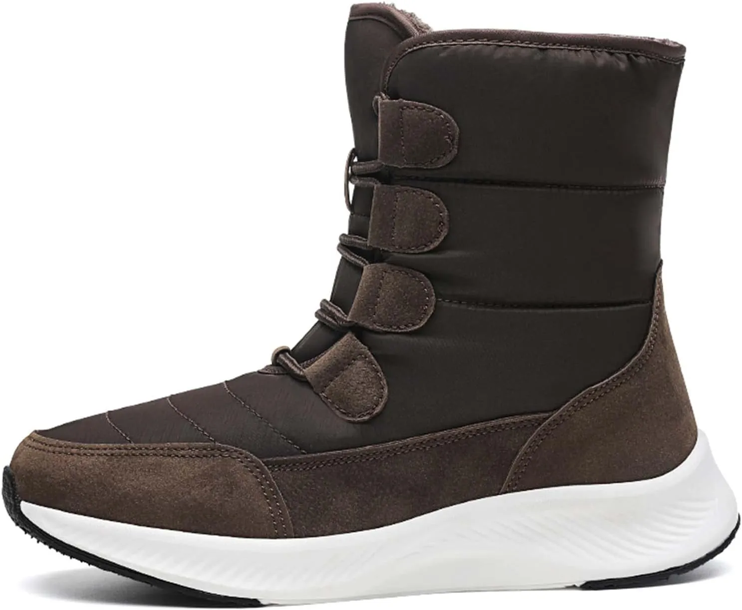 Eliogn Women's Lightweight Snow boots Waterproof Lace-up Boots Winter Warm Fur Lined Boot High Top Walking Booties