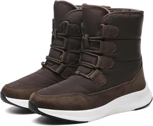 Eliogn Women's Lightweight Snow boots Waterproof Lace-up Boots Winter Warm Fur Lined Boot High Top Walking Booties