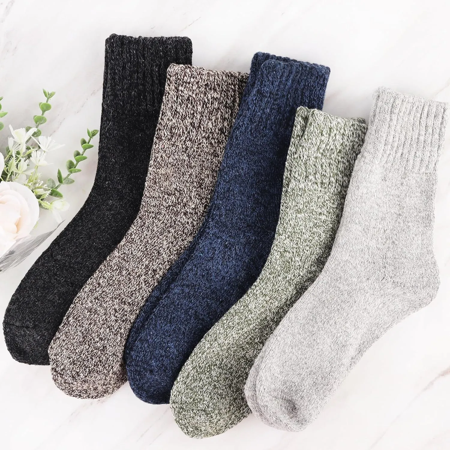 Jeasona Winter Wool Hiking Socks for Men Thick Warm Thermal Boot Gifts for Men Dad