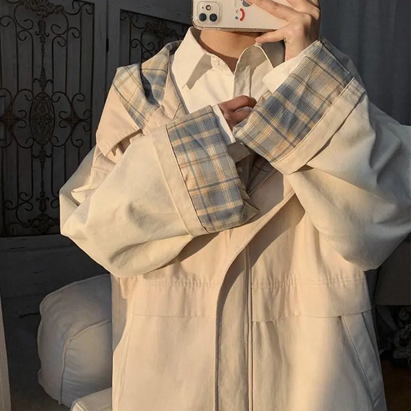 Joskaa Christmas Gift Jackets Women Retro Loose Zipper Hooded Spring College Harajuku Trendy All-match Cozy Minimalist Classic Leisure Unisex Outwear