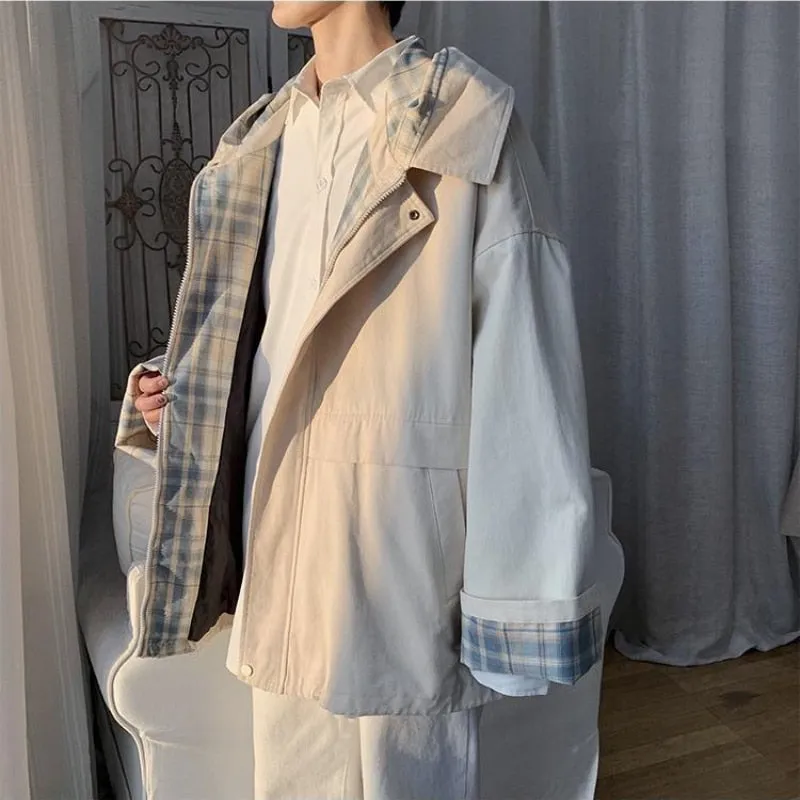 Joskaa Christmas Gift Jackets Women Retro Loose Zipper Hooded Spring College Harajuku Trendy All-match Cozy Minimalist Classic Leisure Unisex Outwear