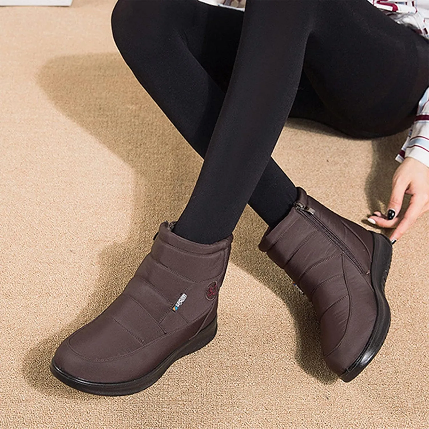 Snow Boots for Women Waterproof Ankle Boots Outdoor Non-Slip Booties Comfortable Shoes Warm Soft Fur Lined Winter Boots