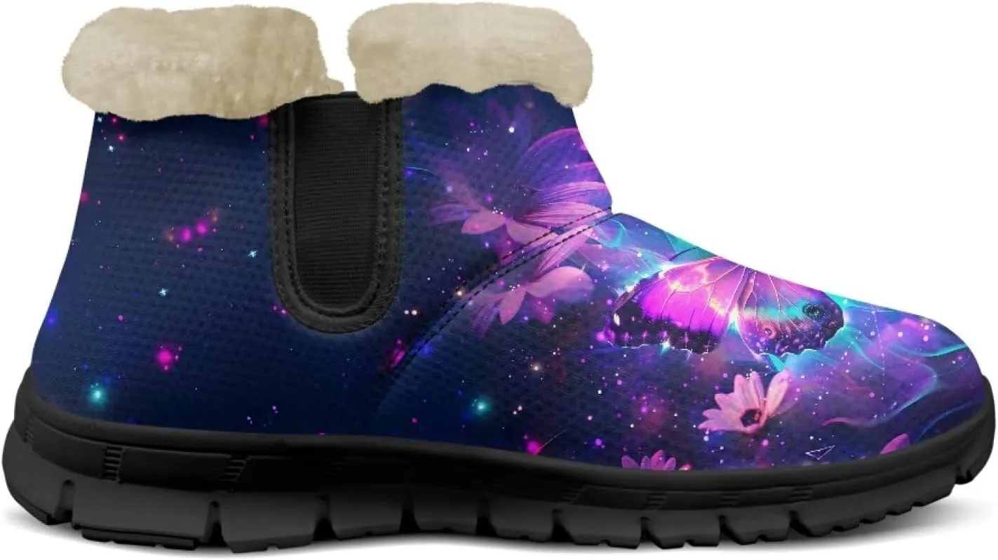Snow Boots for Women Waterproof Non Slip Winter Warm Fur Lined Fuzzy Boot Outdoor Comfortable Insulated Slip On Booties Shoes for Hiking Walking