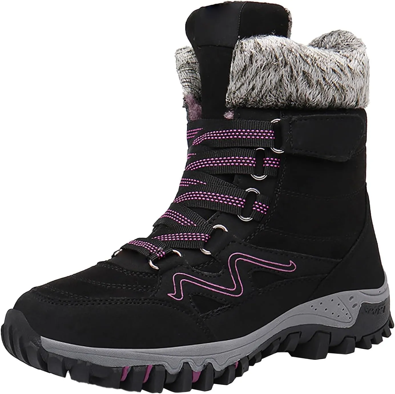 Snow Boots Hiking Men High Top Snow Boots Fashion Casual Women Snow Boots Winter Walking Shoes for Men