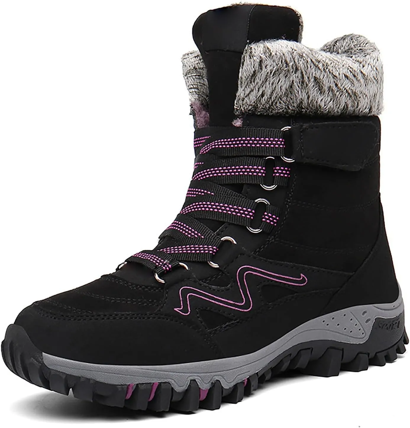 Snow Boots Hiking Men High Top Snow Boots Fashion Casual Women Snow Boots Winter Walking Shoes for Men