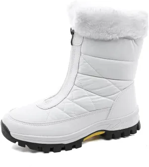 Women Winter Snow Boots Water Resistant Warm Fur Lined Anti Slip Mid-Calf Waterproof Slip On Outdoor Athletic Lightweight Snow Sneaker Boots