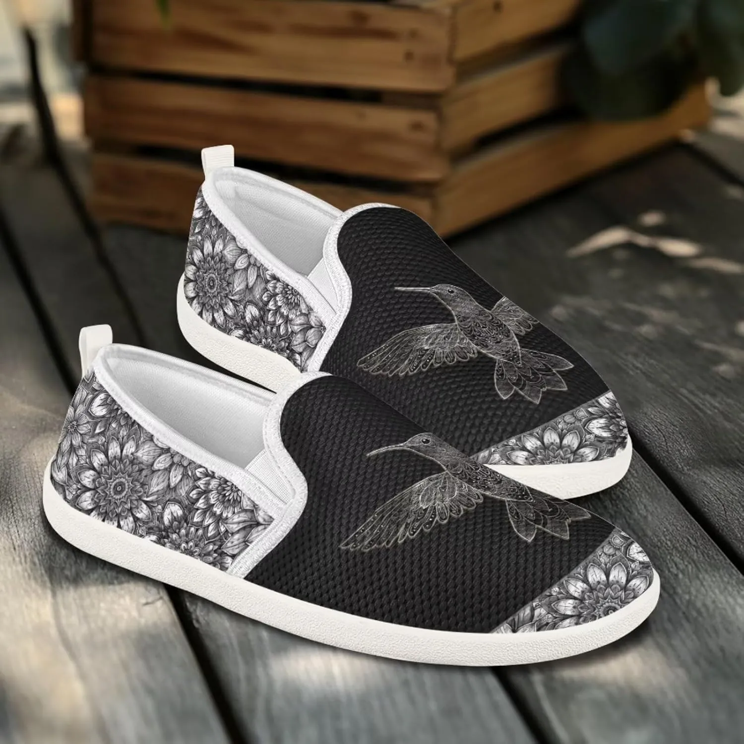 Women's Hummingbird Outdoor Loafer Wedding Shoes Dress Flats Leisure Loafers Slip-On Walking Shoes