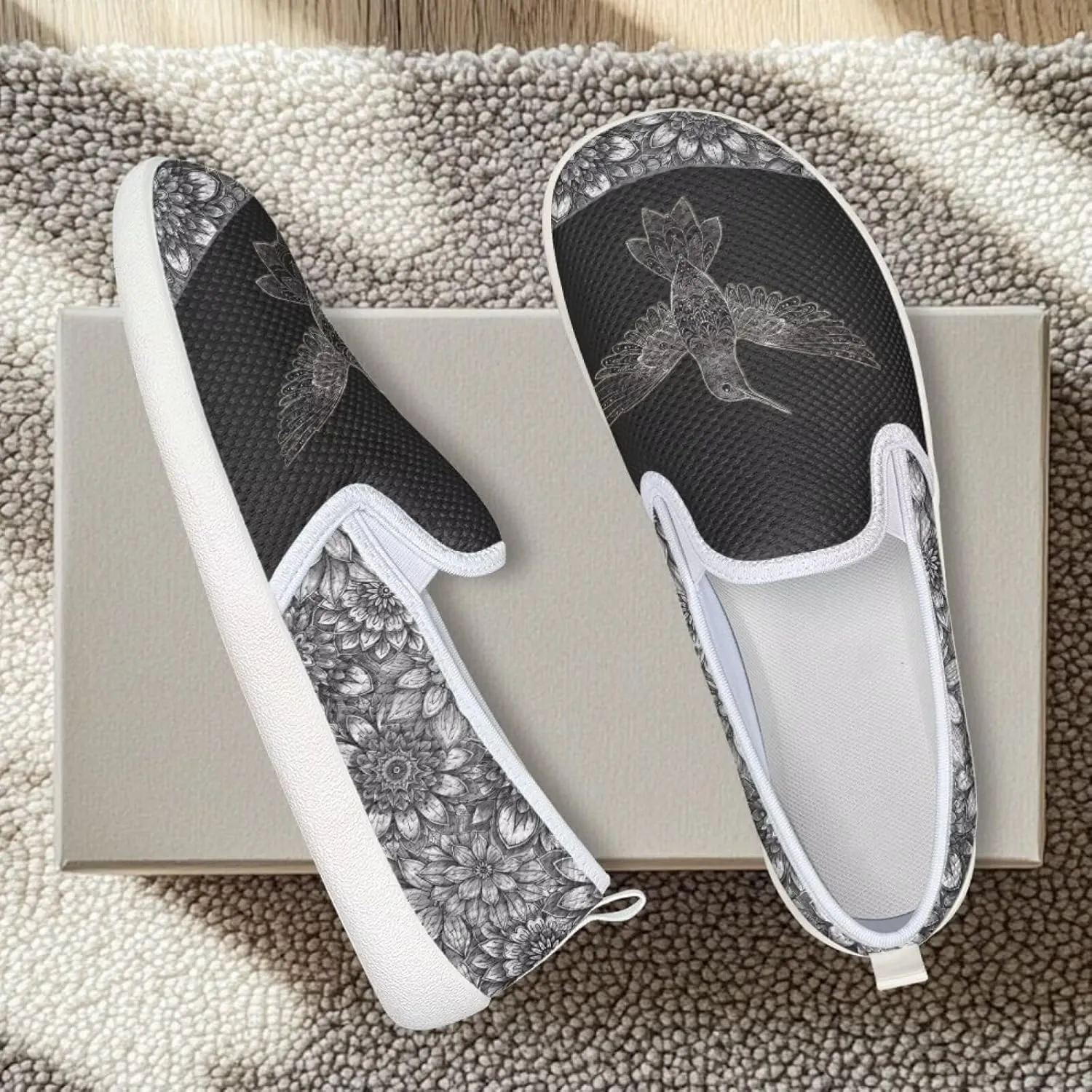 Women's Hummingbird Outdoor Loafer Wedding Shoes Dress Flats Leisure Loafers Slip-On Walking Shoes